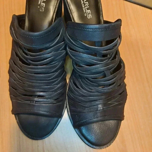 Charles David |  Leather Strappy Mules Slides - Picture 7 of 11